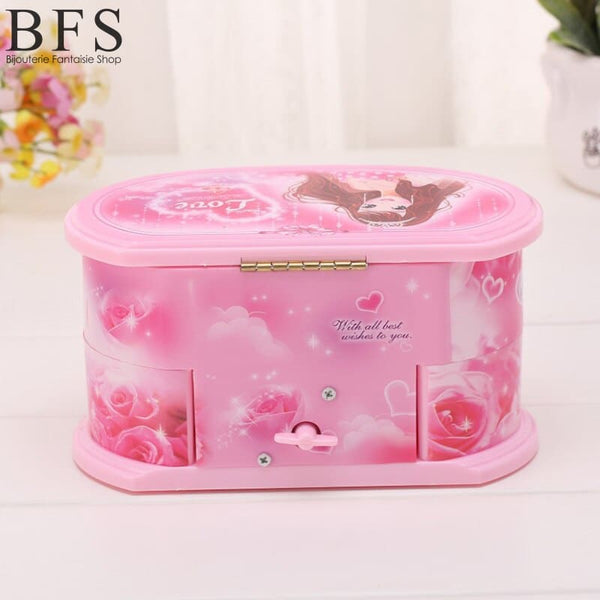 Boîte à Bijoux Musicale Fille - 5 Niveaux Avec Danseuse Tournante, En Bois - 11