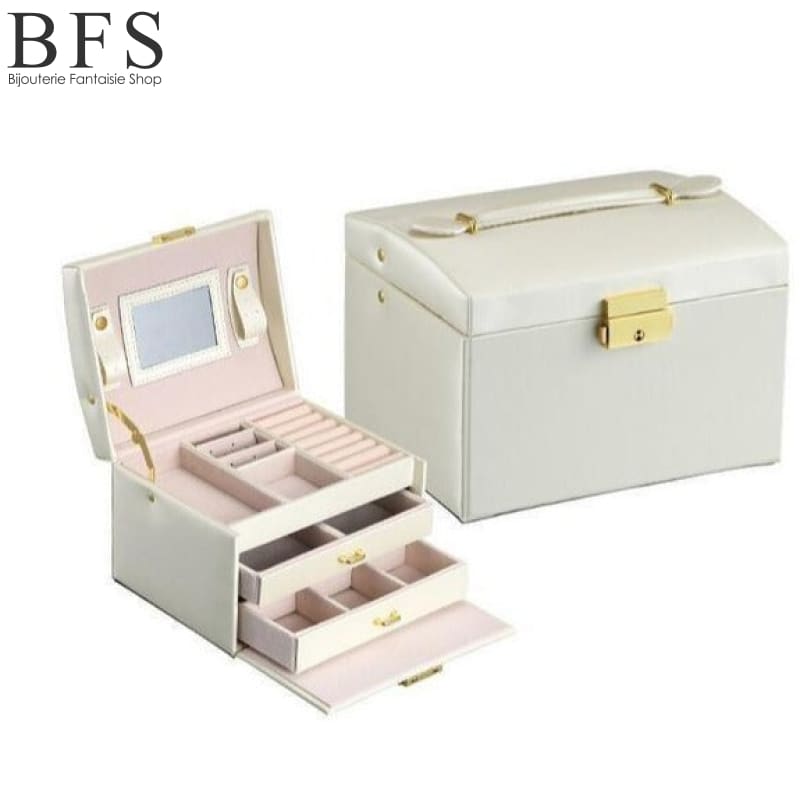 boite-a-bijoux-portable-classique-blanche