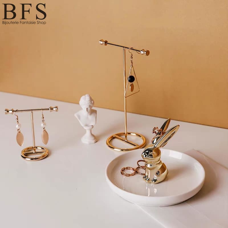 Porte-Boucle-Oreille-Fantaisie-Plaqué-Or