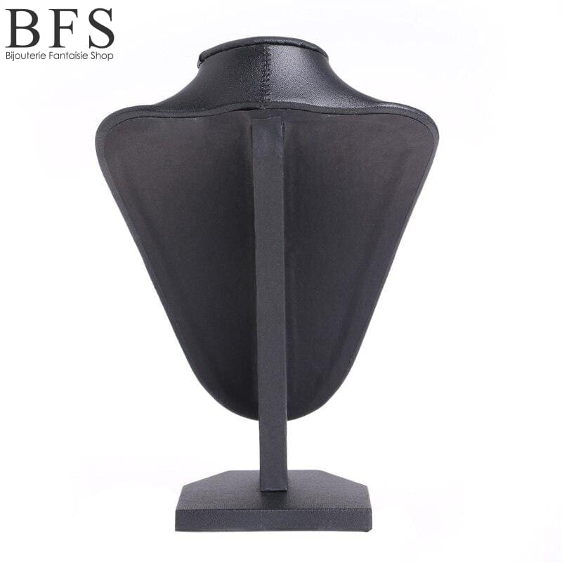 porte-collier-mannequin-cuir-noir