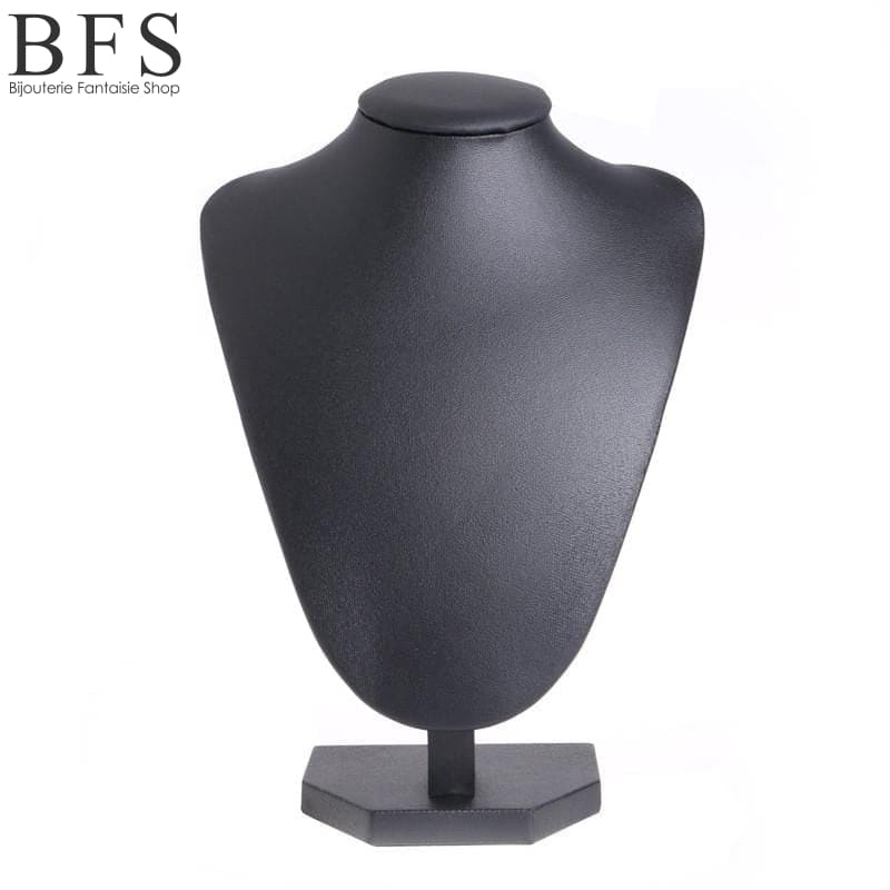 porte-collier-mannequin-cuir-noir